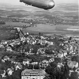 The Graf Zeppelin LZ 127 over Friedrichshafen