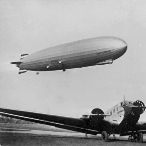 The Graf Zeppelin LZ 127 over a Junkers Ju52 / 3m of Lufthansa