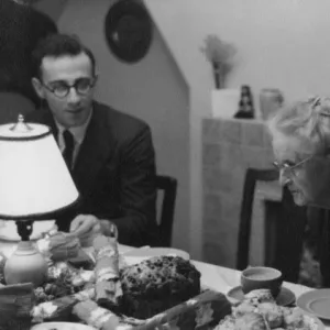 Grandma peering at the Christmas Cake - 1950s