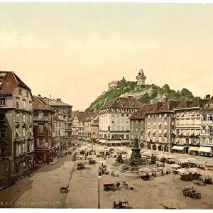 Graz, market place, Styria, Austro-Hungary