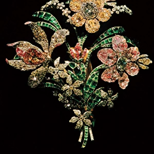 The Great Bouquet, jewel made with diamonds and emeralds set