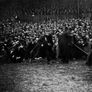 A very great crowd gathered at Cardiff Arms Park for the international rubgy match