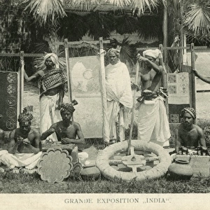 Great Indian Exhibition, Paris -- nine Indian men