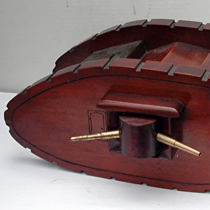 Great War wooden money box in the form of a WWI tank