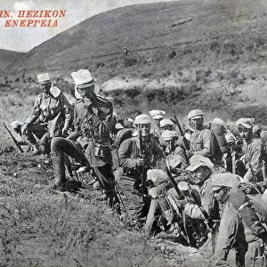 Greece - Greek Infantry troops in action on manoeuvres