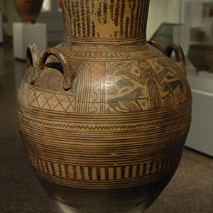 Greek Art. Archaic period. Greek pithos decorated with the g