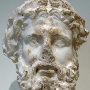 Greek Art. Hellenistic. Marble head of a god, probably Zeus