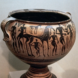 Greek art. Krater of Thebes. 7th century BC. Geometric perio