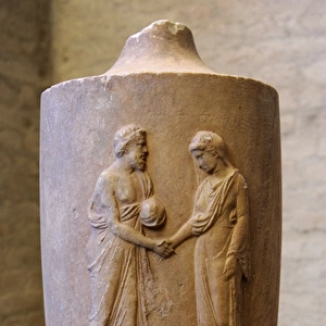 Greek Art. Munich Lekythos. Grave monument in the form of an
