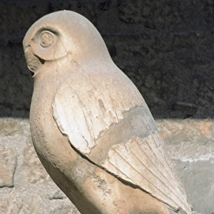 Greek art. Statue of owl. Symbol city of Athens. Acropolis M
