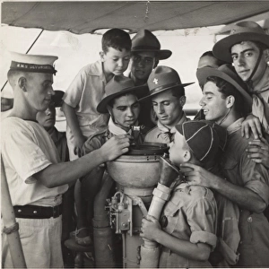 Greek boy scouts on HMS Devonshire in Egypt