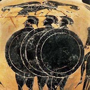 Greek hoplies. Greek classical art. Black-figure