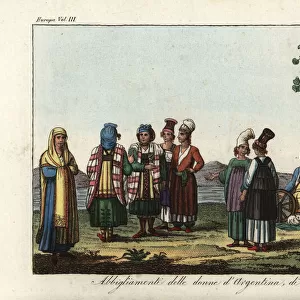 Greek and Italian female costume, 18th century