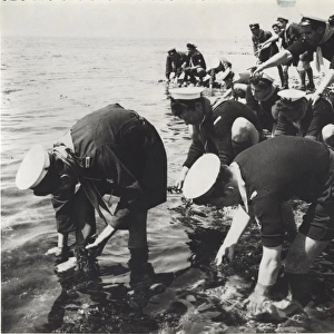 Greek sea scouts on the seashore