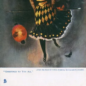 Greetings to you all - A pretty skater leads a Pierrot