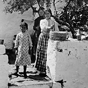 Grinding corn, Isle of Patmos, Greece, early 1900s