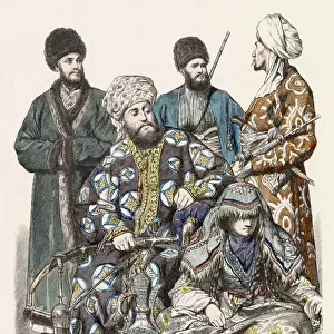 A group of five Afghans from various regions Date: late 19th century