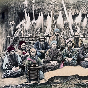 Group of Ainu, Hokkaido, Japan, circa 1880s