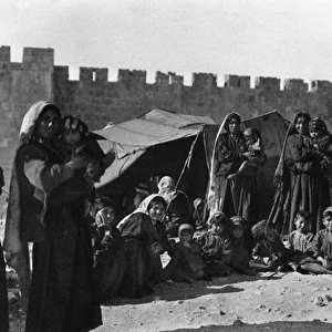 Group of Bedouins in camp, Jerusalem