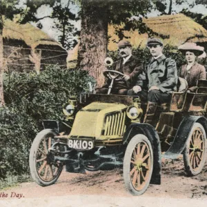 Group of Europeans off for a drive in East Africa