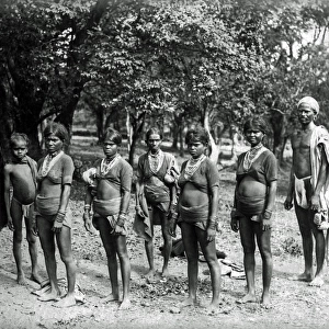 Group of hill people of low caste, India