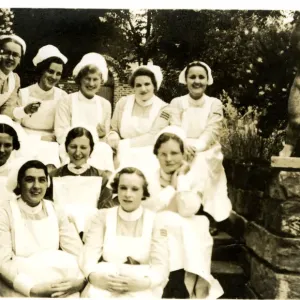 Group of nurses outdoors Group of nurses outdoors