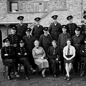 Group photo at new NFS (London Region) fire station, WW2