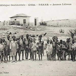 Group of young Lebous children at Dakar, Senegal