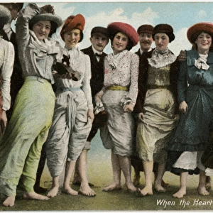 A group of young people having fun at the seaside