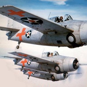 Grumman F4F-3A trio in echelon of VMF-111, Nov 1941 -pa