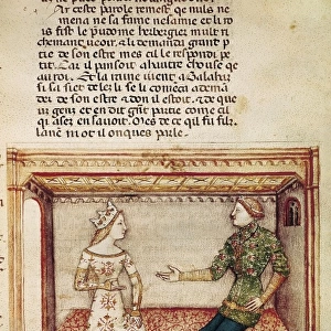 Guinevere and Galaad. Fol. 6 of the anonymous