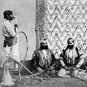 Gujur Sirdars with attendant, India