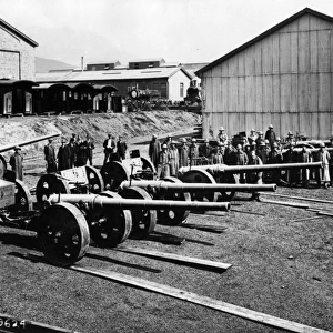 Guns at Salt River Railway, Cape Town, South Africa, WW1