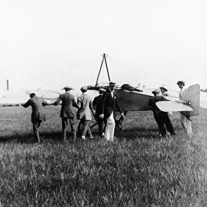 Gustav Hamel with Morane-Soulnier Monoplane at Cambridge?
