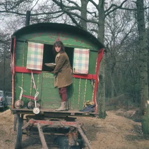 Gypsy Woman on Caravan