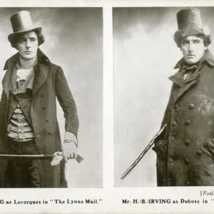 H B Irving as two characters in The Lyons Mail, Manchester H B Irving as two characters in The Lyons Mail, Manchester
