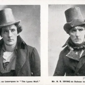 H B Irving as two characters in The Lyons Mail, Newcastle H B Irving as two characters in The Lyons Mail, Newcastle
