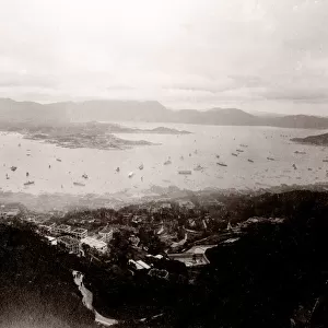 h China c. 1880s - boats Hong Kong harbour