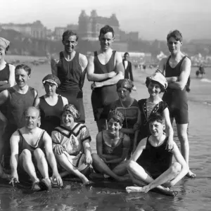 H. L. Oakley and others on the beach, Scarborough Print H. L. Oakley and others on the beach, Scarborough Print