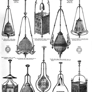 Hall, passage and verandah lamps for gas, Plate 256