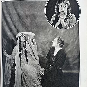 Hamlet at the Haymarket Theatre, theatrical portraits. With description, Miss Constance Collier as the Queen and Mr John Barrymore, the famous American actor-manager, as Hamlet in the production which has its premiere to-morrow (Thursday)