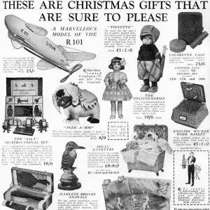 Hamleys Christmas presents advertisement, 1929