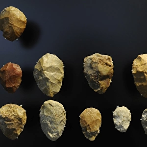 Hand axes of quartzite. Petite Lande, France. Mousterian Cul
