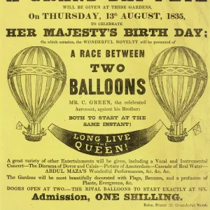 Handbill for balloon race, Green brothers