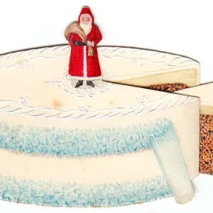 Handmade Christmas card in the shape of a cake Handmade Christmas card in the shape of a cake