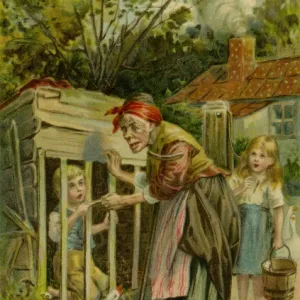 Hansel & Gretel held captive by the witch