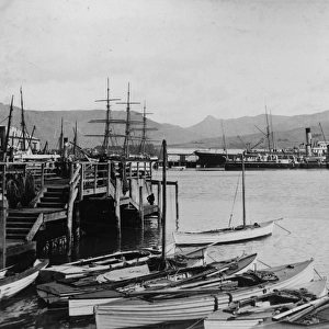 Harbour with boats and ships, Lyttleton, New Zealand
