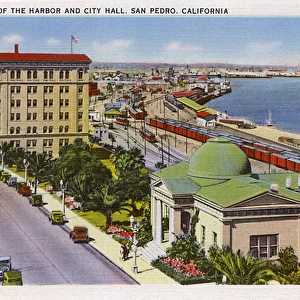 Harbour and City Hall, San Pedro, Los Angeles, USA