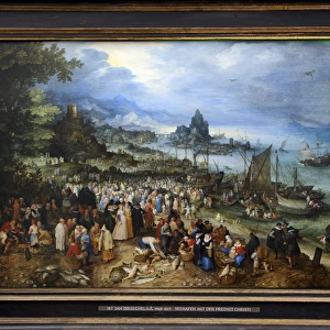 Harbour scene with Christ preaching, 1598, by Jan Brueghel t