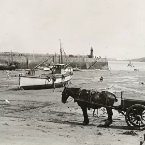The harbour at St. Ives, Cornwall at low tide